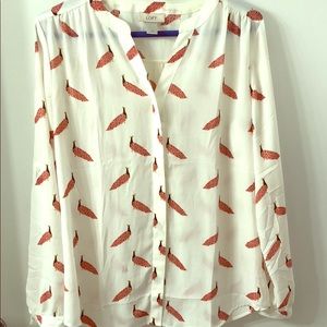 Peacock print blouse